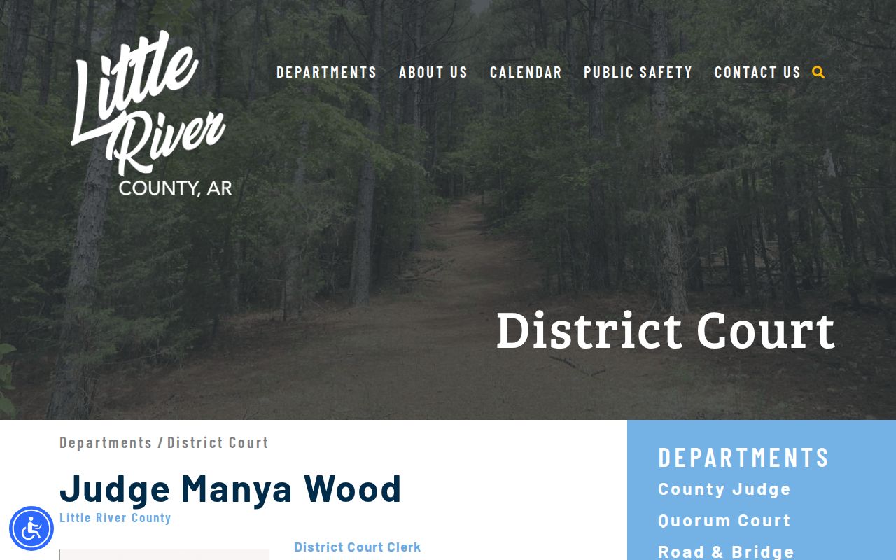 Little River County District Court traffic warrant routing page