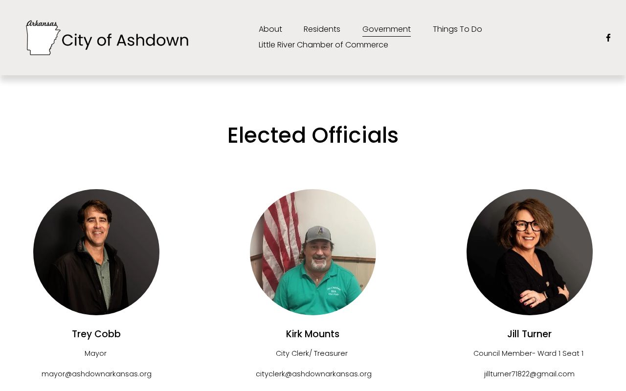 Ashdown city government source for Ashdown warrant routing